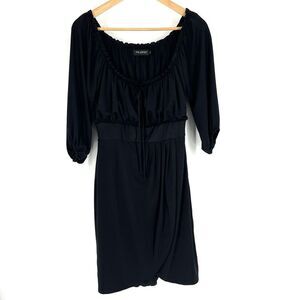 MM Couture Miss Me Dress Size Small Black Y2K Whimsigoth Babydoll Fairy Scoop